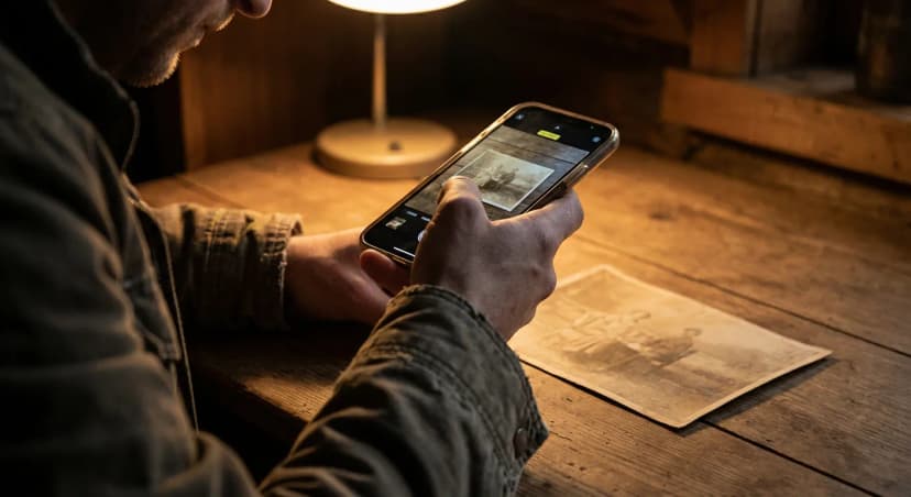 修復ツールに古い写真をアップロード